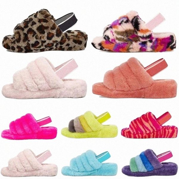 

2022 puffer australian womens wgg australia fluffy slippers slide ug designer slipper furry fluff yeah slides pantoufles 585401 fur luxury s, Black