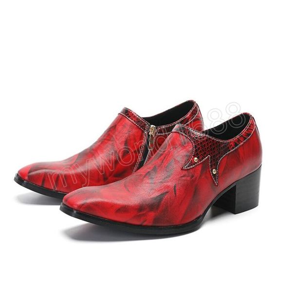 

mens high heel genuine leather wedding dress shoes men daily business office work height increase pointed toe designer shoes, Black