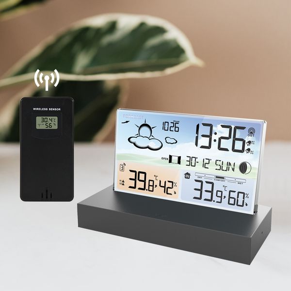 

barometer weather station thermometer hygrometer electronics deskalarm clock battery wireless sensor household tools
