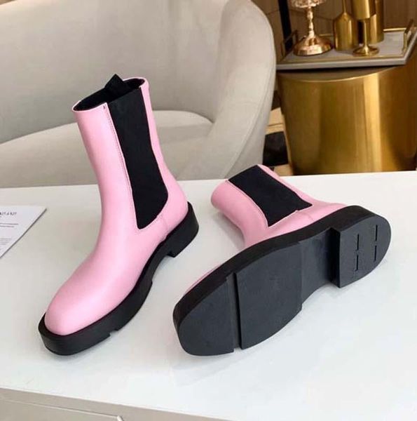 

designer shoes sell well fashion women half boots genuine leather cotton fabric letters round head bottega veneta middle boot for cowboy boo, Black