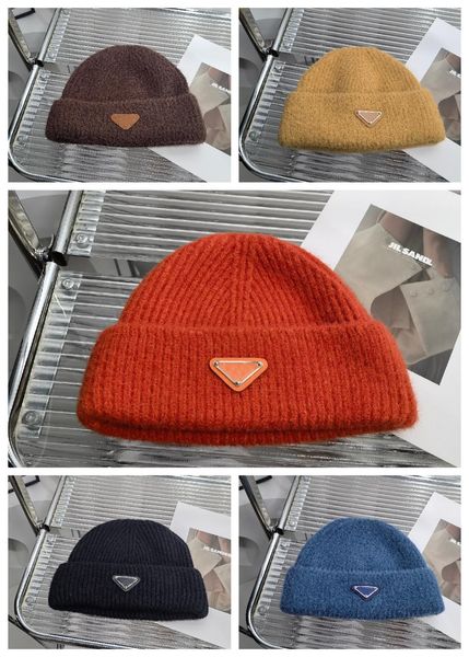 

trucker hat winter hats blue beanie for woman solid color letter classic casual cashmere beanies luxury universal knit keep warm black hats, Blue;gray