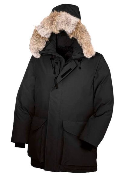 

ontario parka goose coats fusion fit mens canada designers down jackets homme winter puffer big fur hoody apparel heli-arctic parkas designe, Black