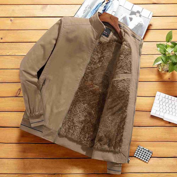 

men's hoodies & sweatshirts fleece khaki jacket men fashion clothing stand collar lined warm coat streetwear casual fur coats t6d4, Black
