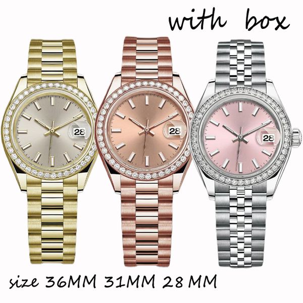 

designer rolaxs watches watch designer diamond watches womens automatic rose gold date size 36mm 31mm 28mm sapphire glass waterproof montre, Slivery;brown