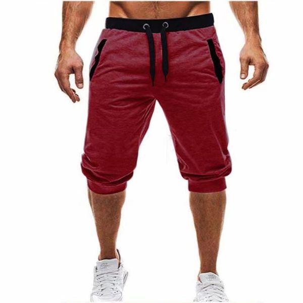 

Cross-border trade trend men's sports capri pants draw rope men loose closing fashion spot khaki shorts, Gray
