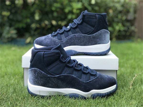 

new release 11 high og wmns midnight navy outdoor shoes men women velvet metallic silver white sports sneakers size 36-47, White;red