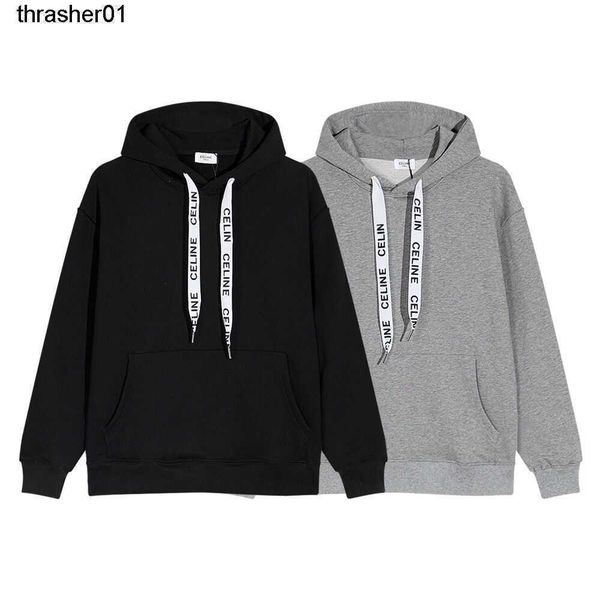 

men's hoodies designer sweatshirts ce autumn new hooded sweater solid color hoodie men women lovers hoodie, Black