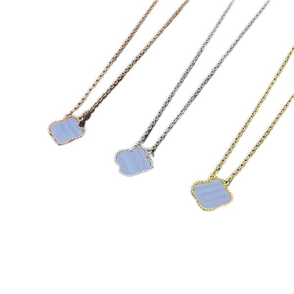

pendant necklaces designer jewelry chains luxury for mens womens bijoux cjewelers vc letter single flower color shell four leaf-flower neckl, Silver