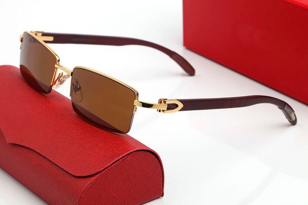

square sunglasses mens designer carti glasses polarioid frame gold silver metal rimless rectangular frames acetate sun glasses for women c d, White;black
