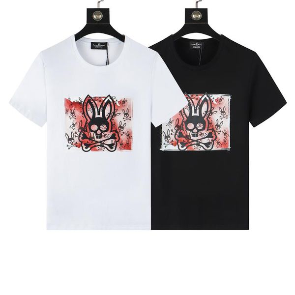 

designer psycho bunny men's and women's t-shirt cotton crew neck fashion letter short sleeve spring summer business street loose f, White;black