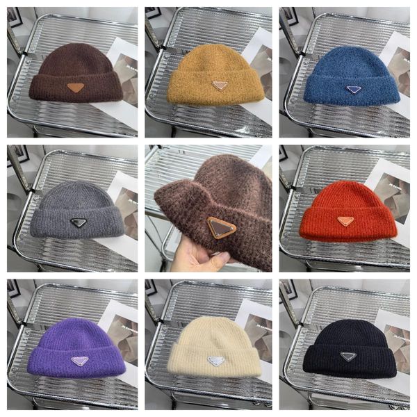 

trucker hat designer winter hats for woman solid color letter classic casual cashmere beanies luxury knit skull caps fitted keep warm black, Blue;gray