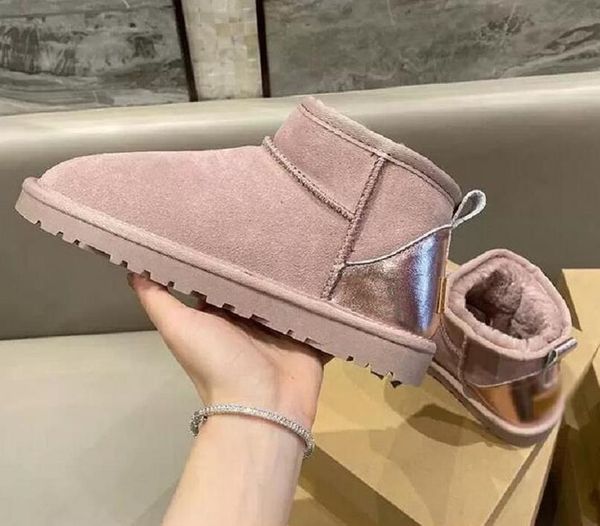 

sell classical mini u5854 women snow boots keep warm boot latest fashion sheepskin cowskin genuine leather plush twilight pink sequin boots, Black