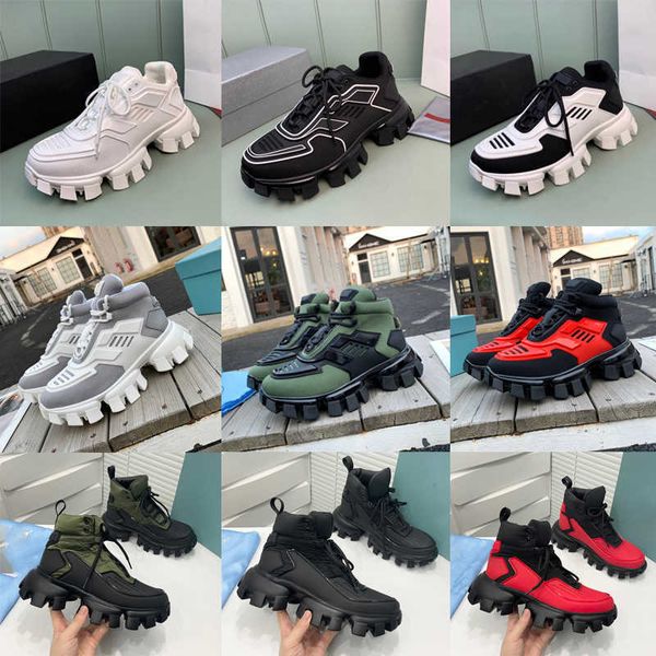 

mens woman casual shoes cloudbust thunder sneakers platform shoes runner trainer outdoor shoe knit fabric low high light rubber new colors w, Black