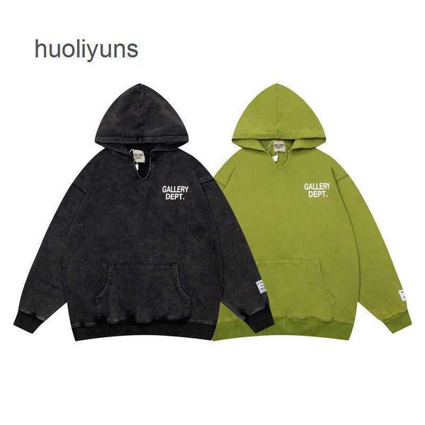 

dept galleryes mens streetwear hoodies sweaters tide brand terry washing water used men's women's casual hoodie, Black