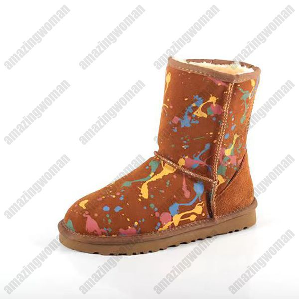 

2022 snow boots women boots classic u5825 short keep warm with card dust bag tag sell aus lady girl women, Black