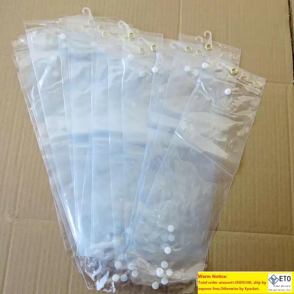 

pvc plastic package bags packing bags with pothhook 26inch for packing wefts human extensions button closure