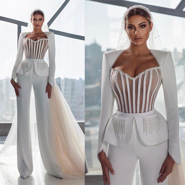 

fashion jumpsuit prom dresses pearls lace party dresses tassels pants suit custom made evening dress, Black;red
