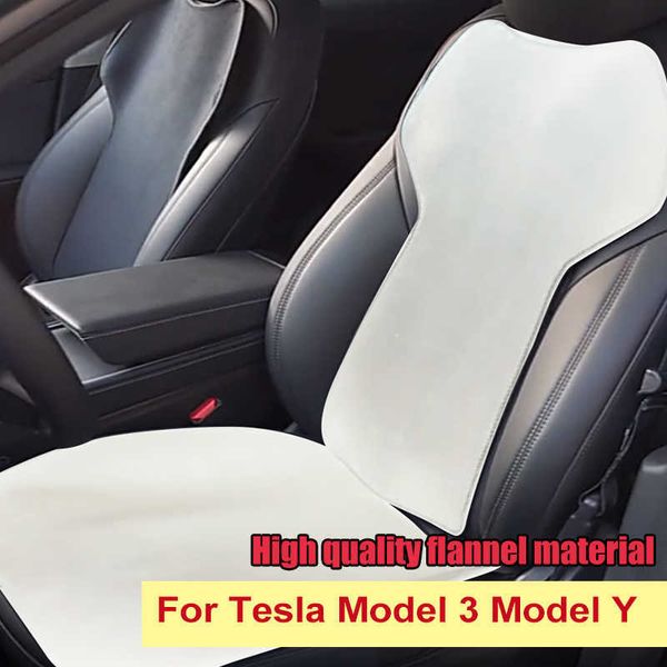 

car seat covers car seat cover cushion flannel anti-dirty anti-kick white cushion interior accessories for tesla model 3 model y 2017-21 202