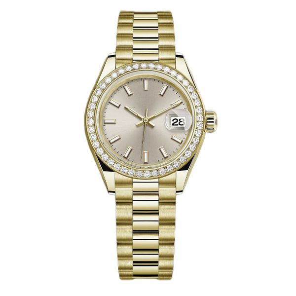 

designer watches diamond watches womens automatic rose gold date size 36mm 31mm 28mm sapphire glass waterproof montres pour dames ladies ice, Slivery;brown