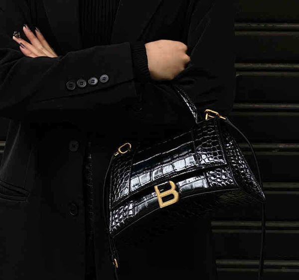 

handbags classic shoulder bbalencigas designer star same bag female 2022 fashion versatile b family hourglass crocodile character messenger