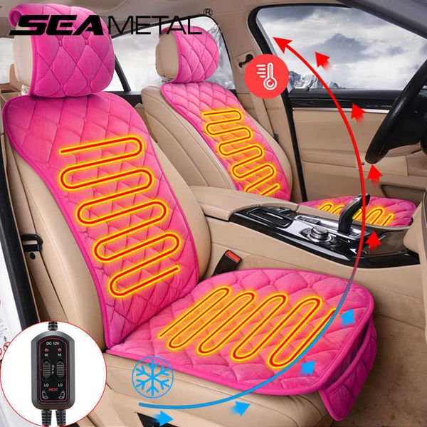 

car seat covers 12v 50w heated cover winter pink/black cushion heater universal auto pad mat warmer high/low adjustment t221110