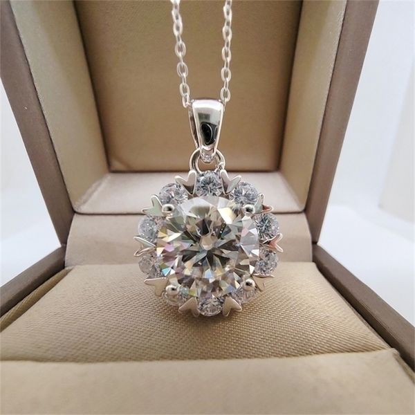 

pendant necklaces luomans 11mm 5 d vss necklace with certificate s925 silver jewelry wedding anniversary party birthday gift 221109