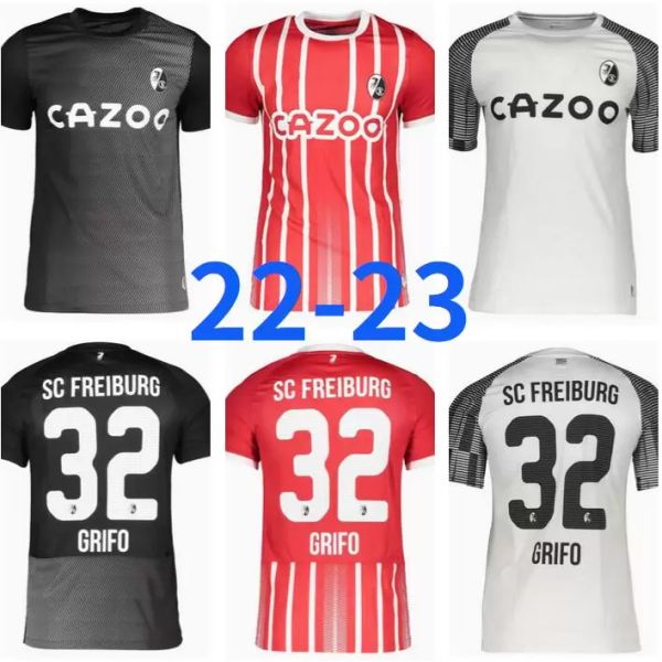 

2022 2023 sc freiburg soccer jersey 22 23 running sets summer short sleeve football training suit jogging breathable t-shirt fan shirt, Black;yellow