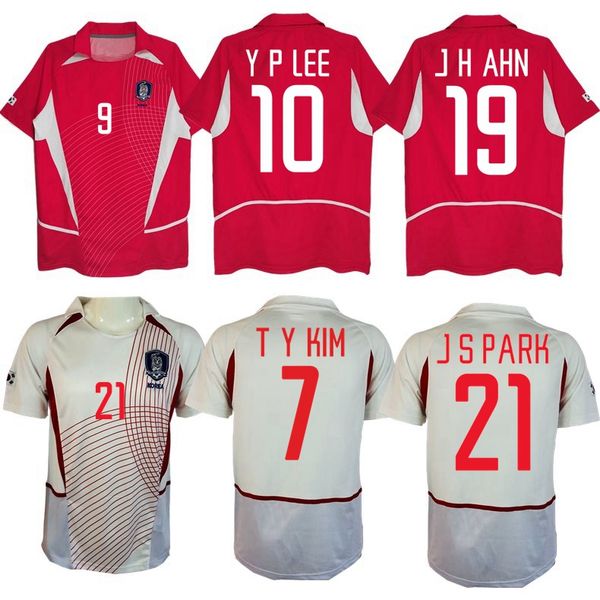 

2002 south korea retro soccer jerseys 02 04 c g song ahn jung-hwan m b hong park ji-sung t y kim home away vintage classic football shirt, Black;yellow
