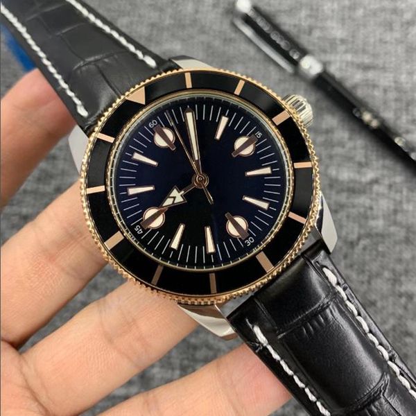 

men's automatic watch rubber stainless steel classic strap watches deeu1 luminous sapphire waterproof montre de lux, Slivery;brown