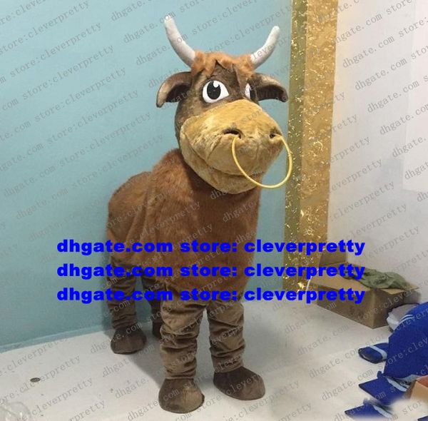 

brown buffalo kerbau bison mascot costume ox bull cow for two persons character opening session music carnival zx1183, Red;yellow