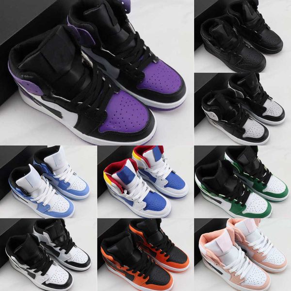 

kids jumpman 1 high basketball shoes royal obsidian chicago jordon 1s designer skateboard shoes toddler boys girls sneakers children sports