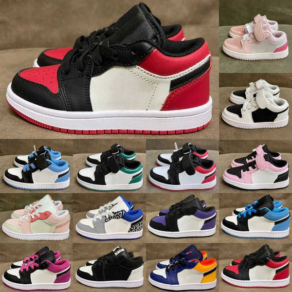 

kids jumpman 1 low casual shoes panda black white youth students 1s sports sneaker children junior toddler skateboard shoes trainers