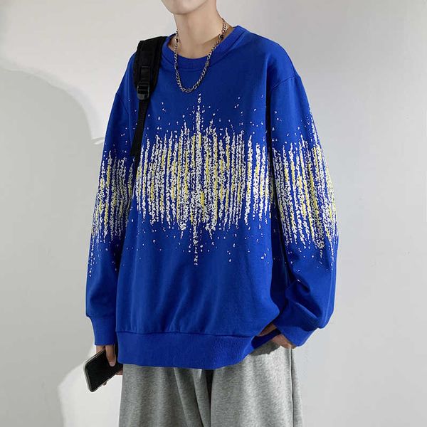 

men's sweater autumn new fashion brand round neck long sleeve t-shirt bottoming shirt loose coat, Black