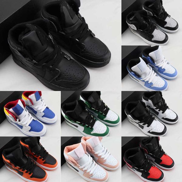 

kids toddler jumpman 1 1s mid basketball shoes infants pre school youth sneakers banned hyper royal high dark mocha university blue red twis