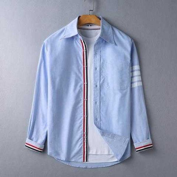 

mens shirt luxurys thoms brownns designers menswear casual bussiness tb fashion brand white four inner placket long sleeve new stripe famous, White;black