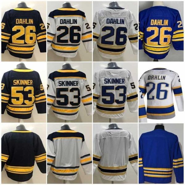 

men reverse retro hockey 26 rasmus dahlin jersey blank 53 jeff skinner heritage classic winter 50th anniversary navy blue purple white team, Black;red