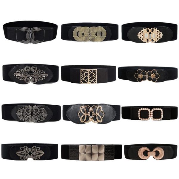 

belts fashion women wide waist elastic stretch belt cinch waistband cummerband plus size girls seal beltsbelts bgn, Black;brown