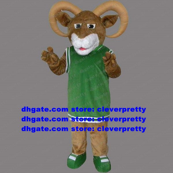 

brown bighorn sheep ram mascot costume antelope gazelle goat cartoon suit classic giftware start business zx939, Red;yellow