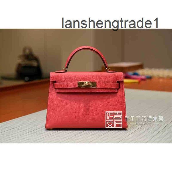 

women designer mini herme handbags bag 2022 second generation epsom skin watermelon red 19cm gold buckle single shoulder messenger 4my3