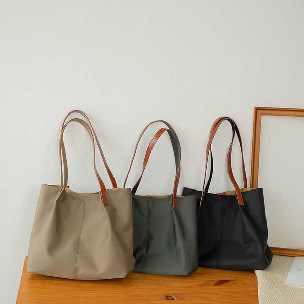 

hand women's 2022 tote canvas nylon large capacity oxford cloth simple business commuting shoulder bag