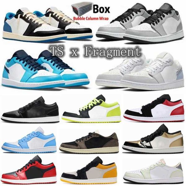 

ts x fragment jumpman 1 low cut 1s basketball shoes men women military blue obsidian dark mocha mens trainers with box keychain ball tag