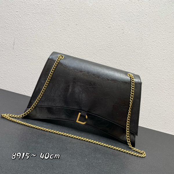 

7a designer luxury bags genuine leather hourglass shape metal brand pendant and chain handbag