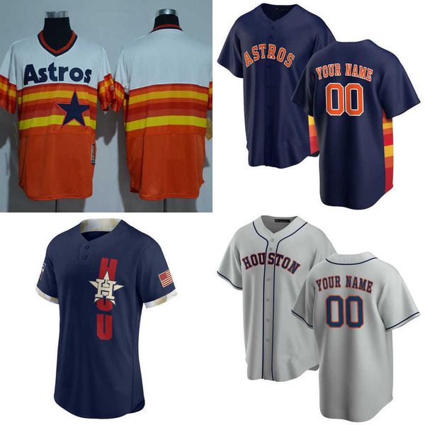 

2022 custom jersey mens women youth houston''astros''4 george springer 64 brandon bielak 5 jeff bagwell 22 josh reddick, Blue;black