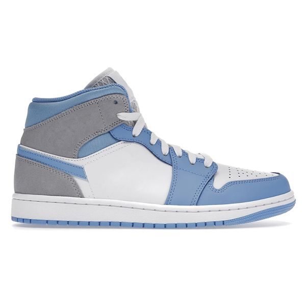 

jumpman 1 mid basketball shoes men women 1s light smoke grey university blue linen stealth diamond shorts digital pink taxi me, Black