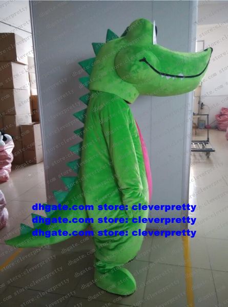 

green crocodile alligator mascot costume cartoon character outfit suit promotion ambassador conference p zx1943, Red;yellow
