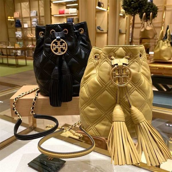

us direct torysburchs designer handbags mail fleming oil wax leather lingge chain mini bucket bag women's one in stock shoulder crossbo