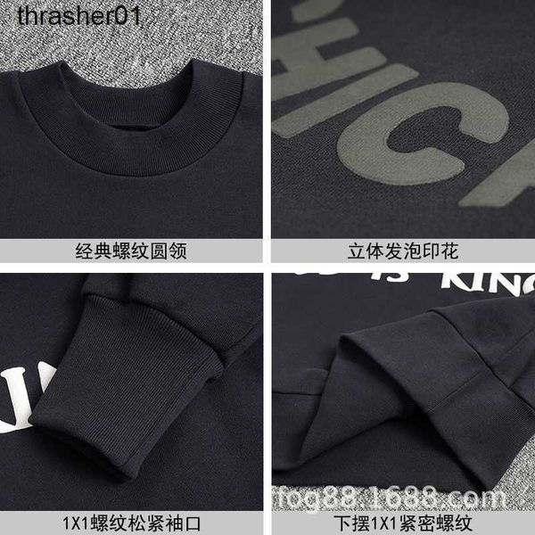 

men's hoodies designer sweatshirts kanyess same fashion loose crew neck sweater men's women's streetwear hoodie, Black