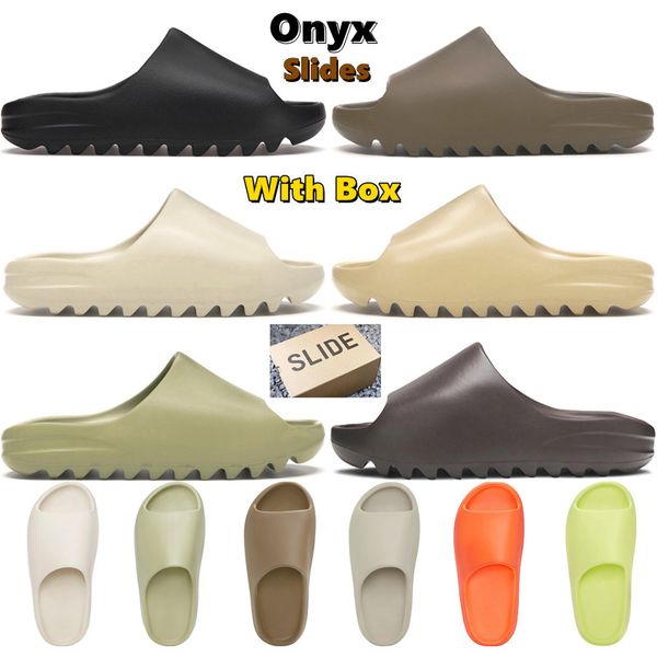 

designer slides slippers men women sandals slide onyx bone desert sand earth brown soot mens summer sliders outdoor slipper, Black