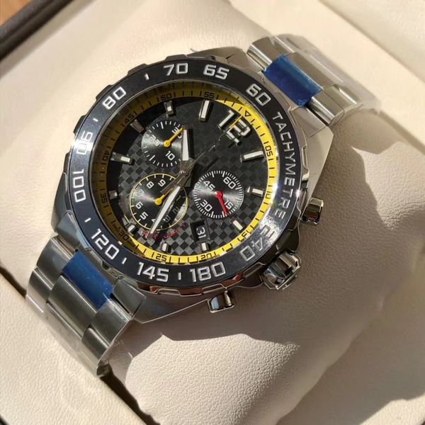 

16 style men business watch swiss movement 43 mm multi-function sapphire mirror ultra strong luminous pointer steel watchband, Slivery;brown