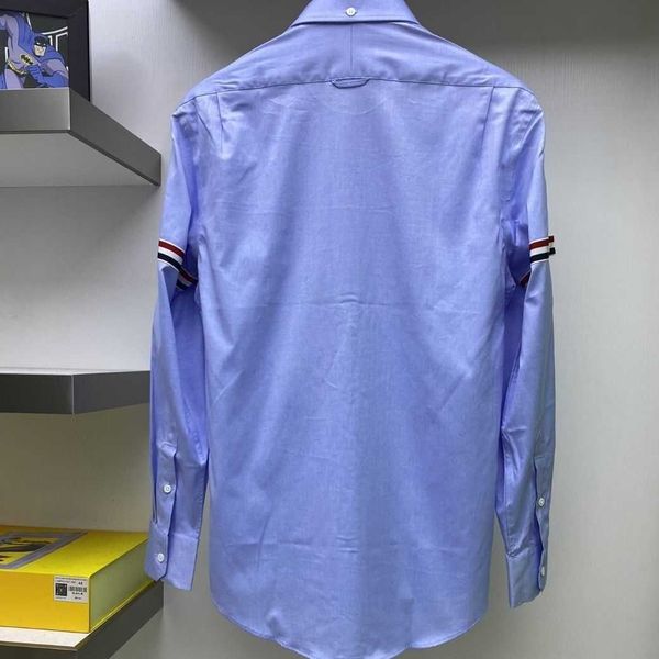 

mens shirt luxurys thoms brownns designers menswear casual bussiness 2022ss autumn winter tb double sleeve tricolor men's cotton button, White;black